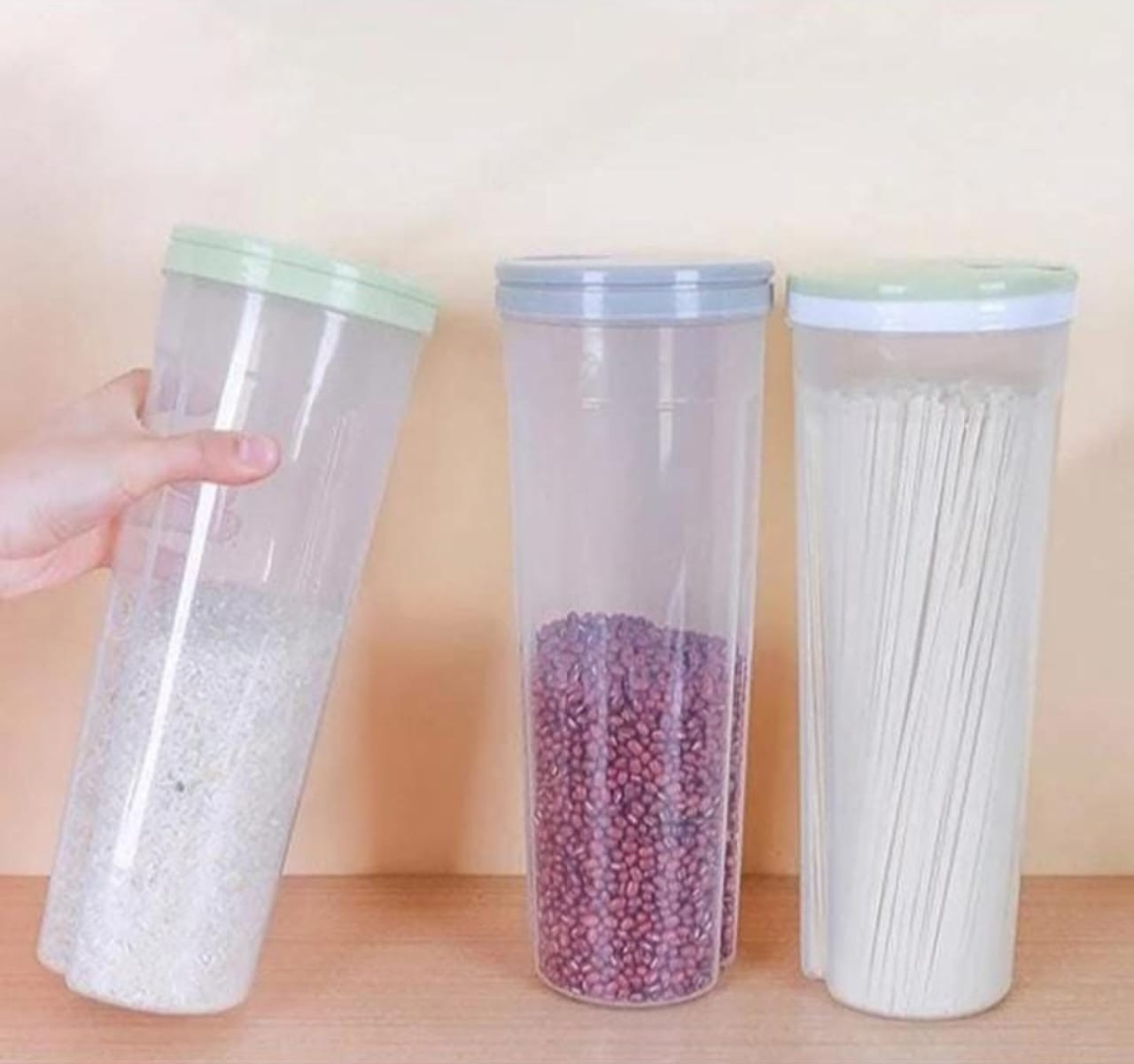 2pcs Spaghetti & Cereal Storage Containers – Airtight Pasta & Food Keepers for Kitchen Organization