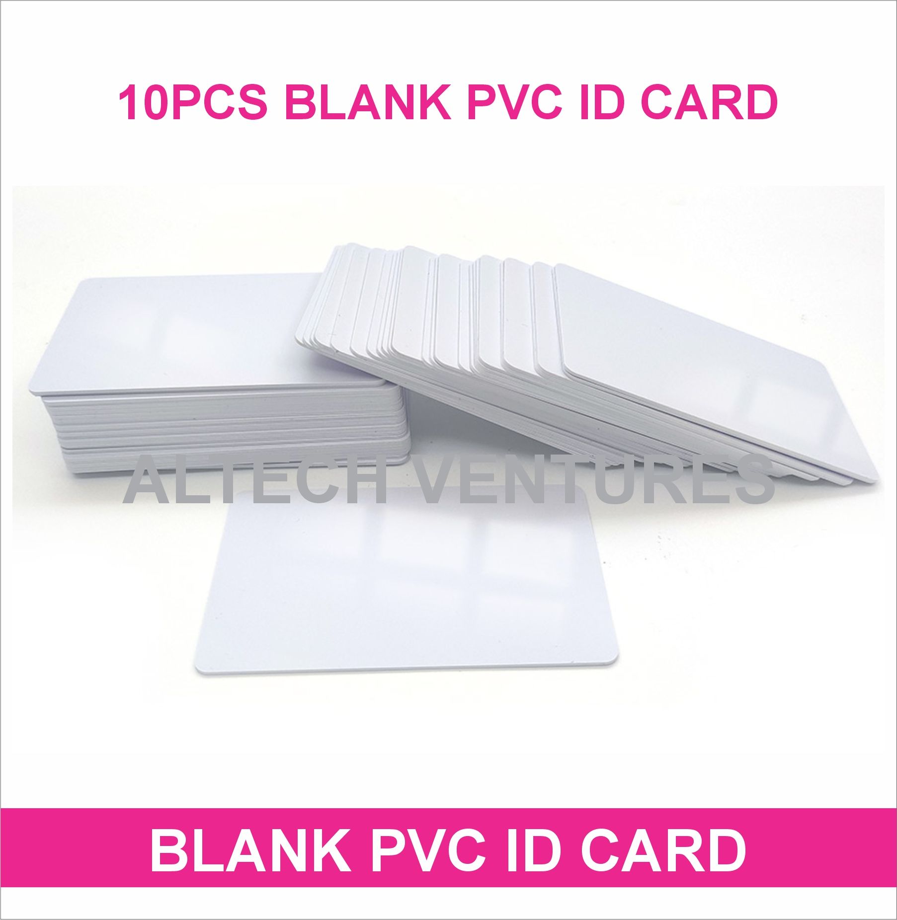 10Pcs High-quality printable PVC blank ID cards in CR80 standard size, ideal for employee IDs, student cards, access cards, and membership badges.