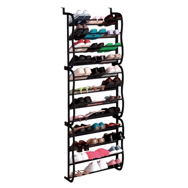 Over-the-Door Shoe Rack Organizer – 24 Pairs Storage Capacity, Space-Saving Metal Frame with Hook Design for Closet, Bedroom, or Entryway Organization