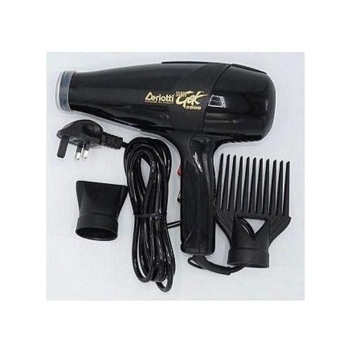 GEK 3800 Professional 1700W/1900W Blow Dryer with Ceramic Anti-Scald Straightener Brush, 2-Speed Settings, Durable AC Motor, Heatproof Body & High-Efficiency Air Outlet