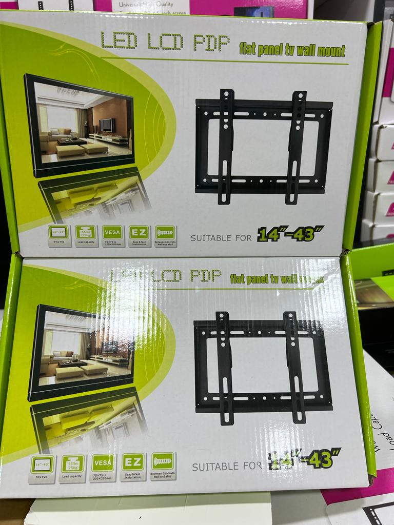 Adjustable TV Wall Mount Bracket for 14"–43" Flat Screen TVs – Space-Saving, Sturdy & Easy to Install | Universal Fit for LED, LCD, Plasma & Smart TVs