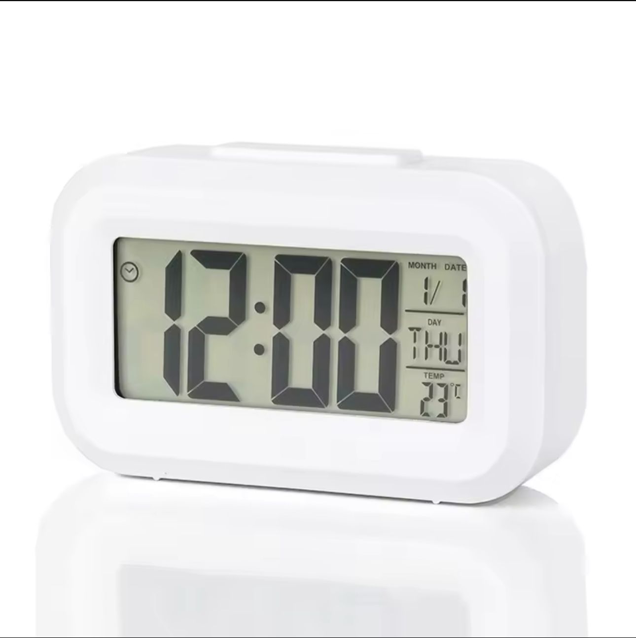 LED Digital Alarm Clock with Time, Date & Temperature Display – Battery Operated, Compact Table Clock for Home, Office, Bedroom, Kids, Travel – Uses AAA Batteries (Not Included)