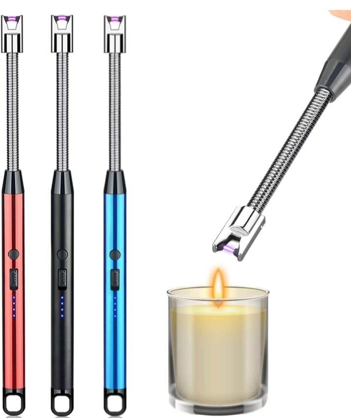 USB Rechargeable Electric BBQ Lighter – Windproof & Flameless Arc Ignition with Flexible Neck, Safety Lock & Long Battery Life, Ideal for Barbecue, Candles, Stoves, and Outdoor Use