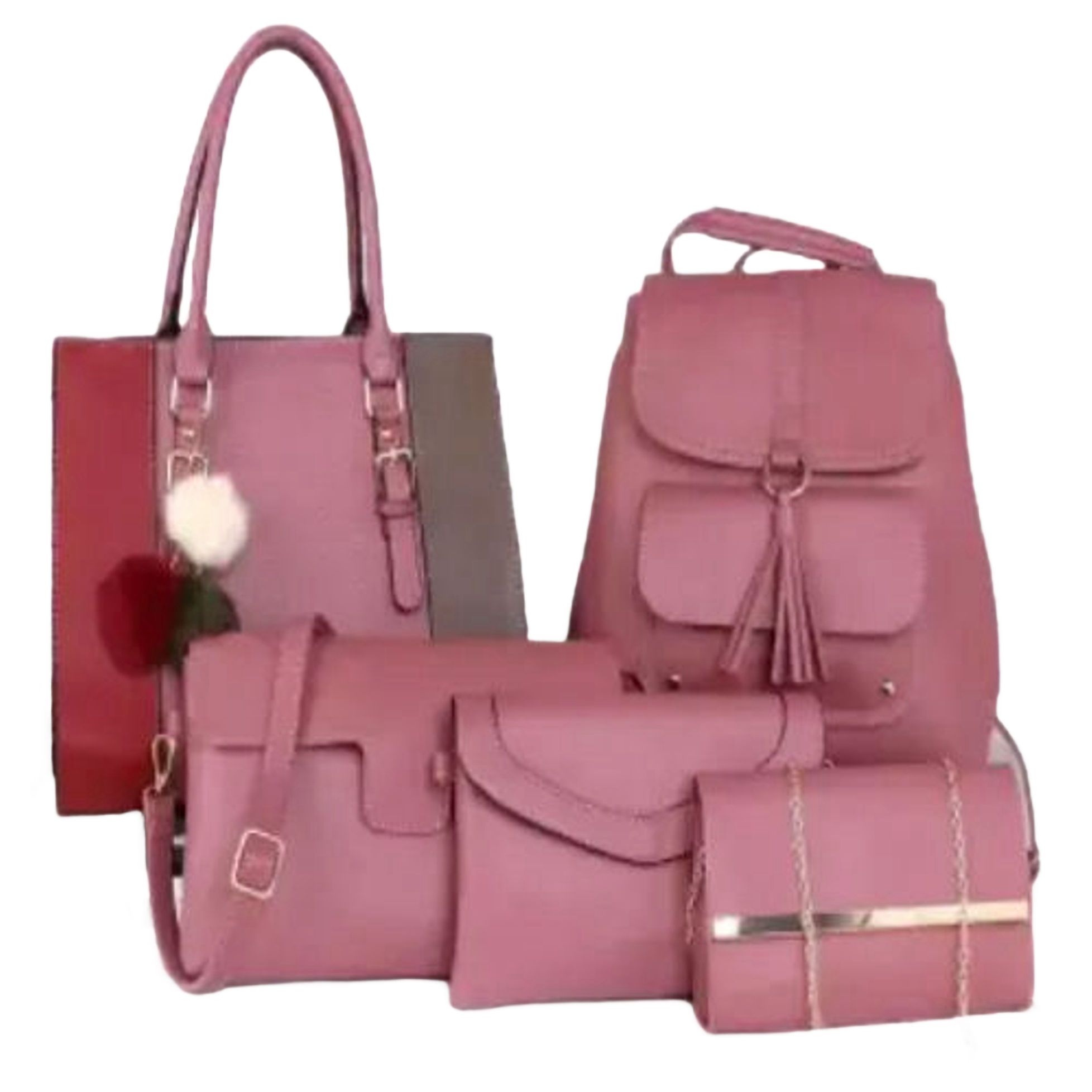 5 in 1 Calssy ladies hand bags with Back pack and sling bag fashion women bags Suitable for dailyr,of course,shopping,parties,dating.Large capacity handbag,travel is also a good idea