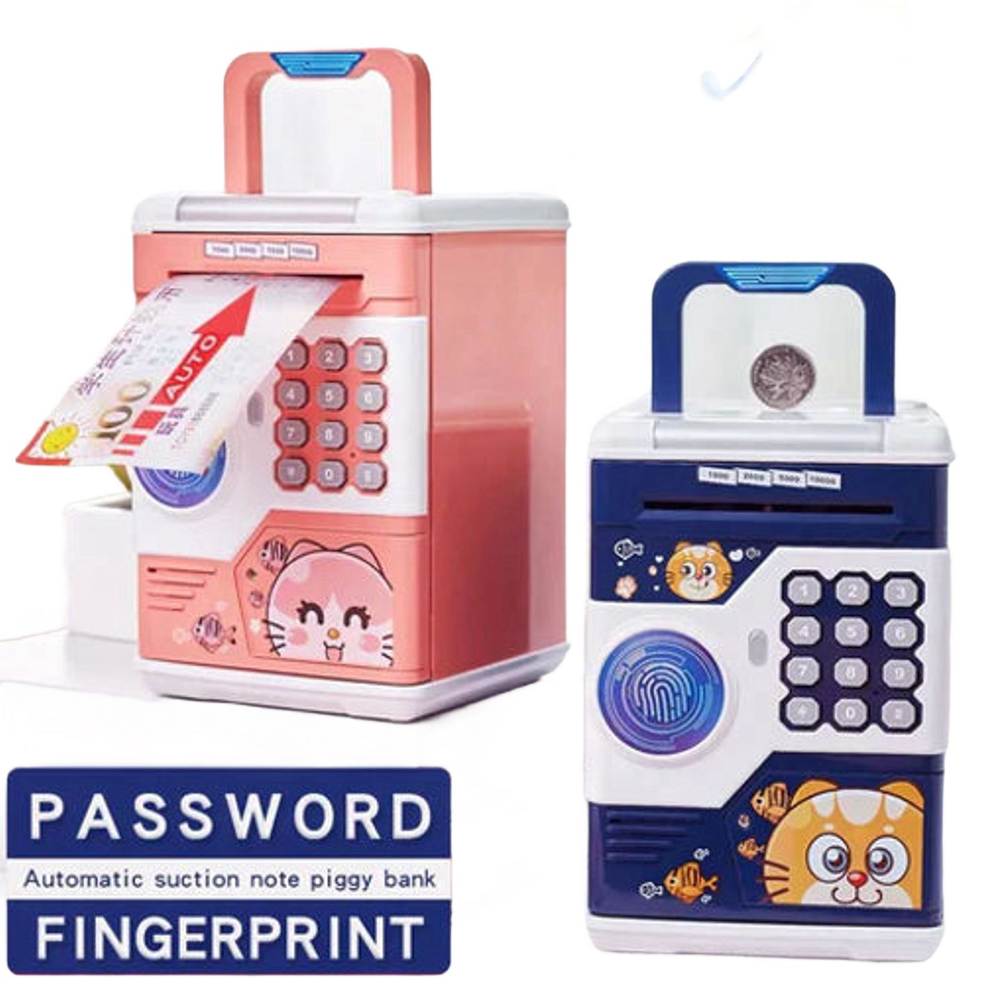Mini Piggy Bank Safe Box Money Coin ATM Bank Toy Kids Gift Money Box Digital Saving Boxes Bank Password Protection Automatic Saving Bank very sturdy and durable non-toxic and safe to children