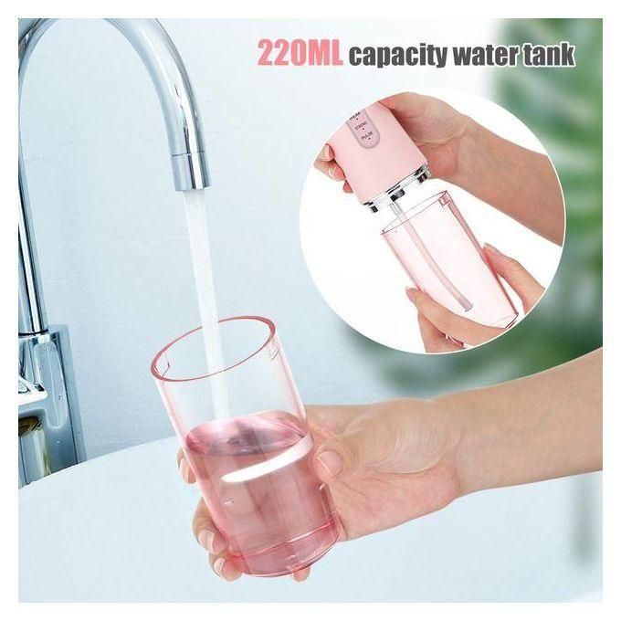 Oral Irrigator Portable Dental Water Flosser USB Rechargeable Water Jet Floss Tooth Pick 4 Jet Tip 220ml 3 Modes IPX7 1400rpm