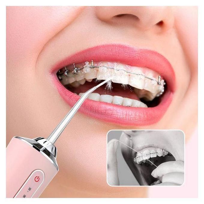 Portable Oral Irrigator Water Flosser Usb Water Jet Floss 4 Jet Tip 220ml 3 Modes Ipx7 1400rpm Mouth Washing Machine