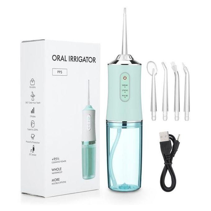 Portable Oral Irrigator Water Flosser Usb Water Jet Floss 4 Jet Tip 220ml 3 Modes Ipx7 1400rpm Mouth Washing Machine