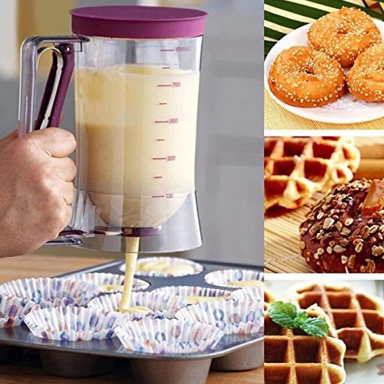 Cake Butter / Batter Dispenser with Measuring Label for Cupcakes Muffins Baking Tool