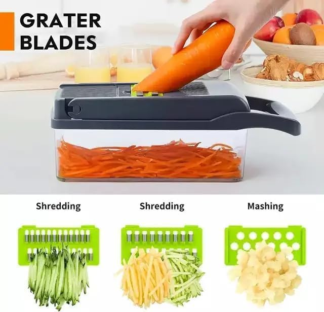 New Vegetables Chopper, Onion Chopper, Multifunctional 13 in 1 Food Chopper, Kitchen Vegetable Slicer Dicer Cutter,Vegitable Chopper With Blades,Carrot and Garlic Chopper With Container