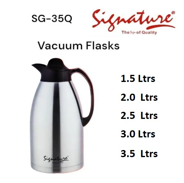 Signature Unbreakable Steel Vacuum Flasks Stainless Steel - With 1 YEAR Warranty