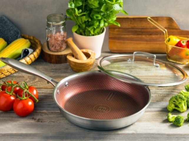 Frying pan with lid made of non-rusty steel 26cm edenberg pan with non-stick