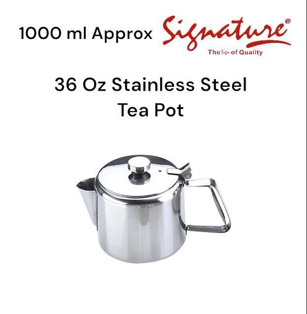 Signature / Sunnex Stainless Steel Teapot, Metal Teapot - Cafe Teapot, Diner Teapot