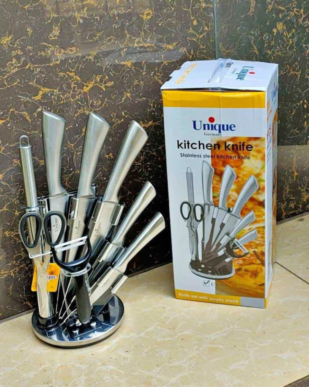 Unique Stainless Steel knife 9pcs Set