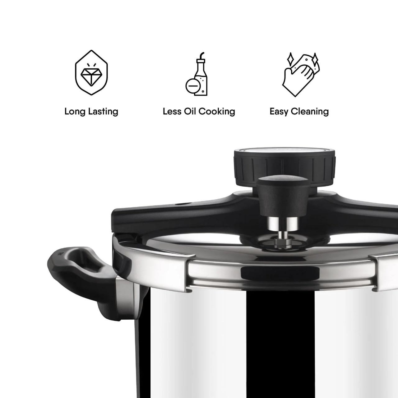 5.0 Ltr Versatile stainless Steel pressure Cooker ( Stahl ) with 5 Years Warranty