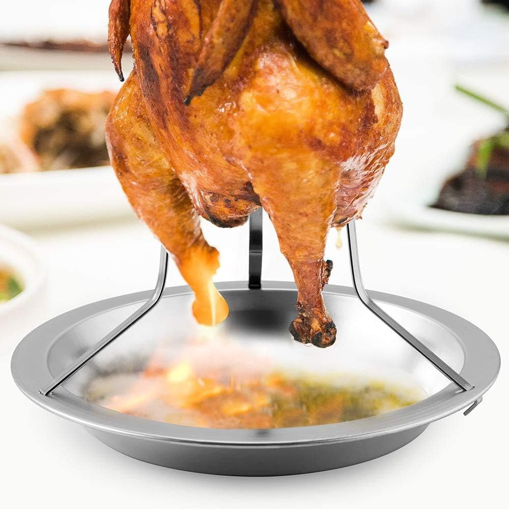 stainless Steel Chicken Roaster Rack, Upright Roast Chicken Holder Duck Roaster Rack Barbecue Grilling BBQ Tools