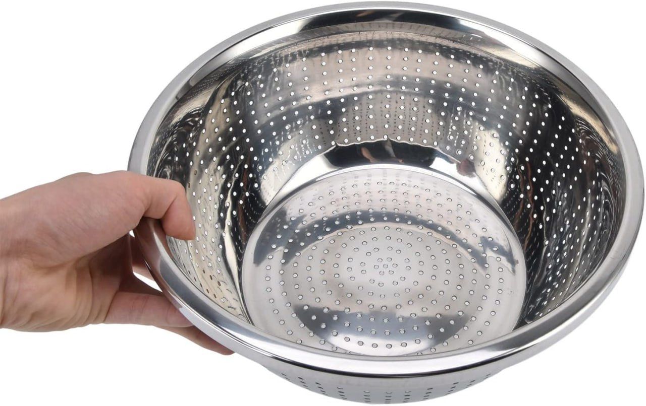 Rice Wash Strainer Rice Sink Strainer Baskets Rice Drainer Vegetable Grater Rice Cleaning Bowl Mesh Grater for Kitchen Stainless Steel Multifunctional Noodle Stainless Steel 32CM