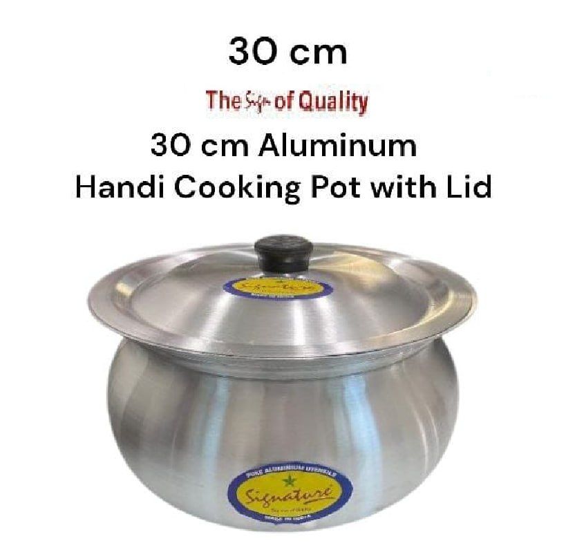Aluminum Handi Cooking Pot with Lid 30 cm