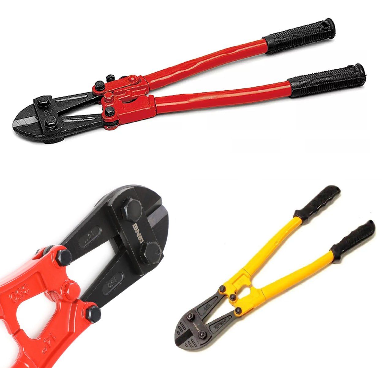 Industrial Bolt Cutter | Heavy Duty Chain Cutter Tool | Lock Cutter | Chain Link Fence Cutter | Wire Cutter - Yellow/Red