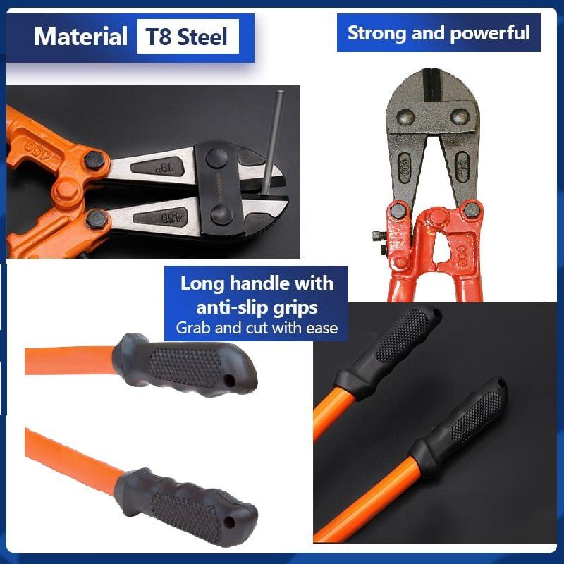 Industrial Bolt Cutter | Heavy Duty Chain Cutter Tool | Lock Cutter | Chain Link Fence Cutter | Wire Cutter - Yellow/Red