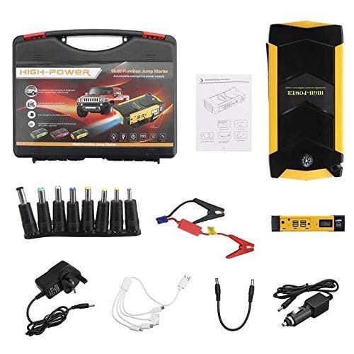 Combo Pack of 2 High Power 12V Portable Midi Jump Starter| Car Jumper Kit / Booster| Mobile Phone Laptop Battery Charger | Tyre Inflator Pump