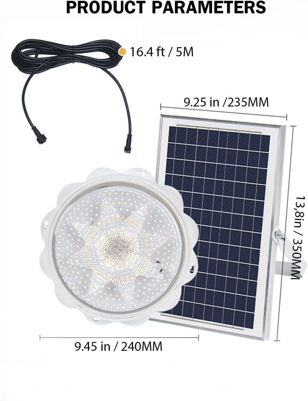 Solar Ceiling / Pendant Lights Indoor Intelligent LED Lamp with Remote Control, 3 Light Color Switching, 1000LM Outdoor Solar Powered Barn Light for Shed, Porch, Patio, Garage