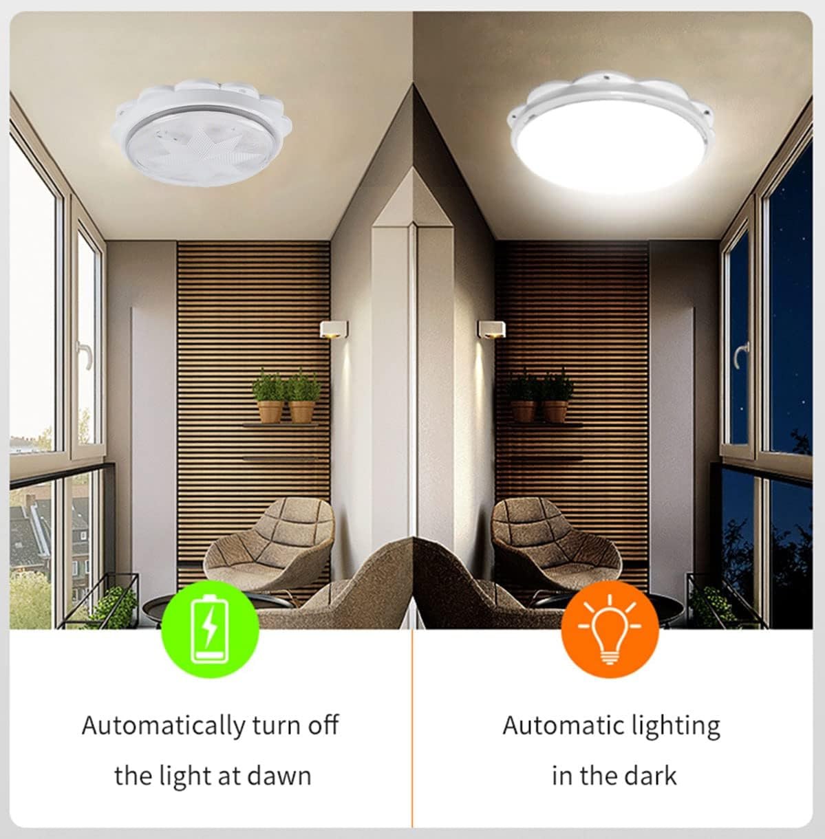 Solar Ceiling / Pendant Lights Indoor Intelligent LED Lamp with Remote Control, 3 Light Color Switching, 1000LM Outdoor Solar Powered Barn Light for Shed, Porch, Patio, Garage