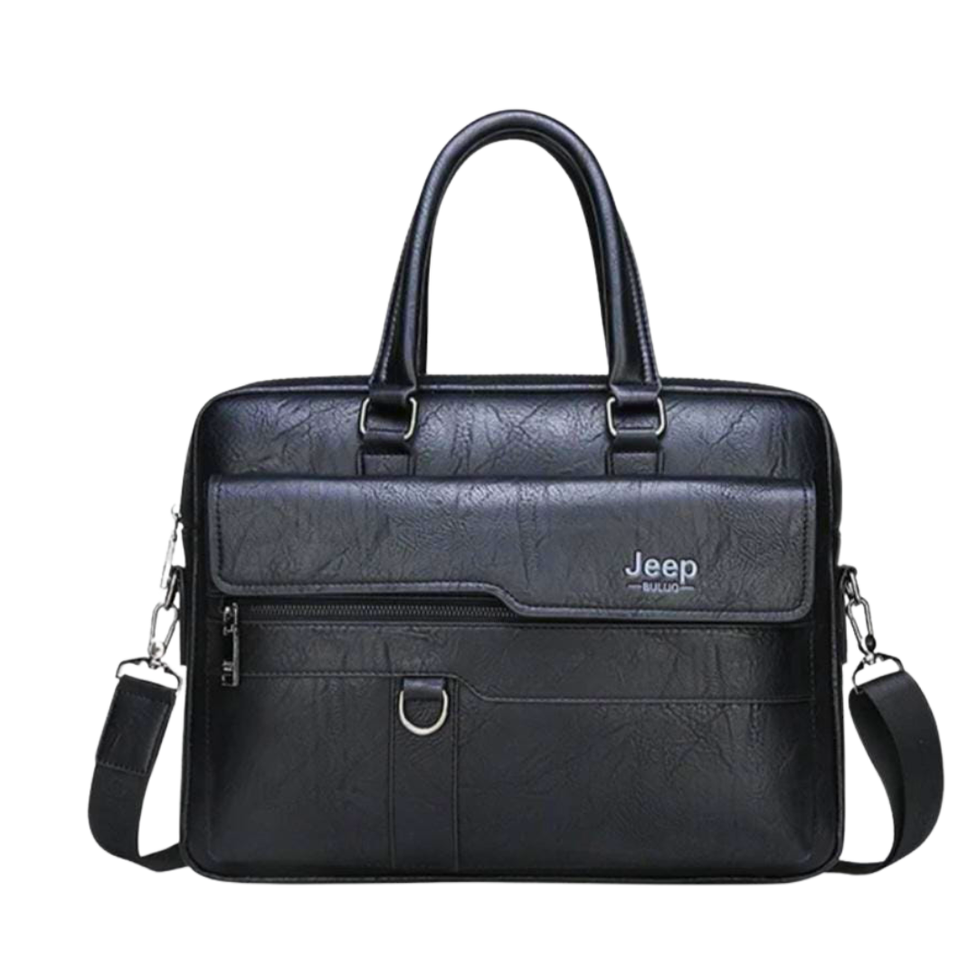 Jeep Boluo Leather Laptop Bag – Premium quality, stylish, and built for professionals. Spacious 38x27cm design, durable leather, multiple compartments, and versatile for work or travel. Shop now!