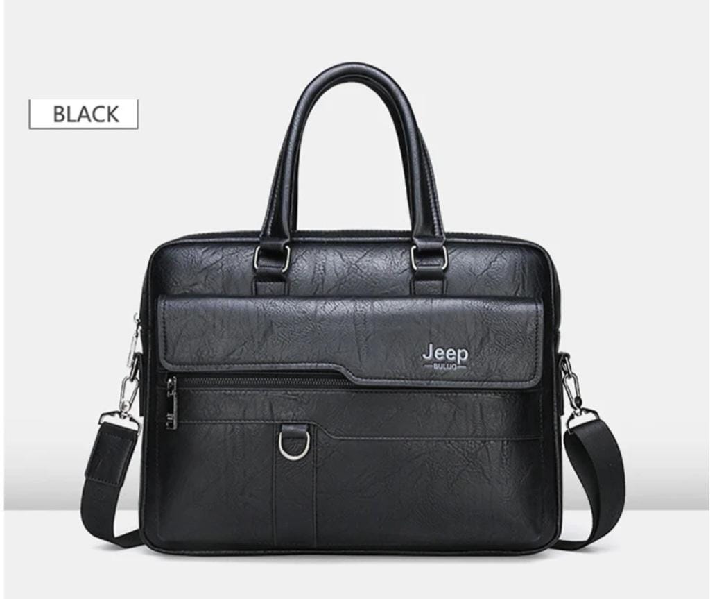 Jeep Boluo Leather Laptop Bag – Premium quality, stylish, and built for professionals. Spacious 38x27cm design, durable leather, multiple compartments, and versatile for work or travel. Shop now!