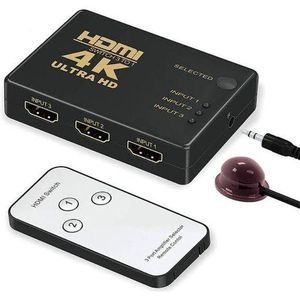 Mini HDMI Switcher 3D 1080p 5 Port 4K HDMI Switch Switcher Selector Splitter With Hub IR Remote FOr HDTV DVD