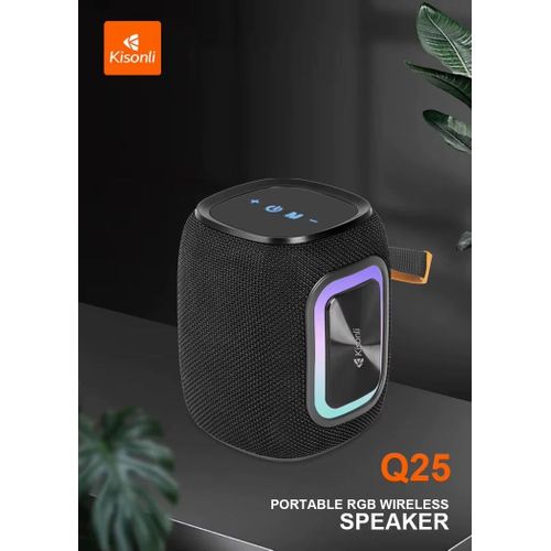 Kisonli Q25 blue tooth power speaker professional waterproof IPX5 speaker with RGB light