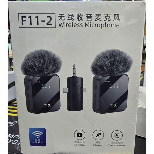 F11-2 Professional Wireless Mic for iPhone, Type C, and DSLR – Perfect for Interviews and Filming