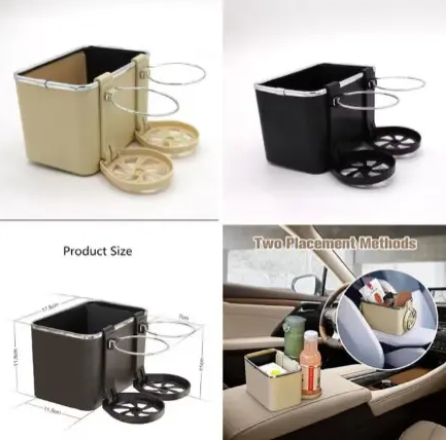 Car arm rest organizer ( box, phone slot, 2 bottle holder) Twin cupIntroducing our spacious Large Capacity Car Armrest Storage Box, the ultimate solution for keeping your vehicle tidy and organized
