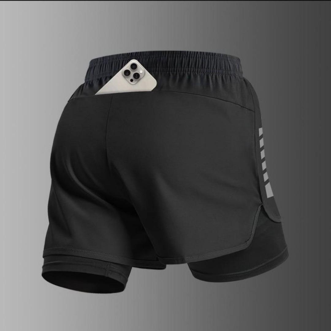 ⚠️MEN'S GYM SHORTS WITH PHONE POCKET💫🛒🛍️ TRAINING SHORTS, RUNNING SHORTS, Train smart. Move freely. Stay connected These premium workout shorts come with an inner compression layer and a secure pho
