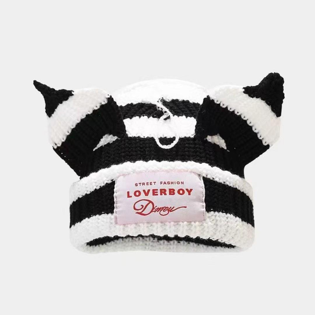 Loverboy Beanie Winter Skullies Cute Unisex (women and men) Cat Ear Hat Crochet Knitted Hat Costume Beanie Prop Party Women Gift Hip-hop Cap