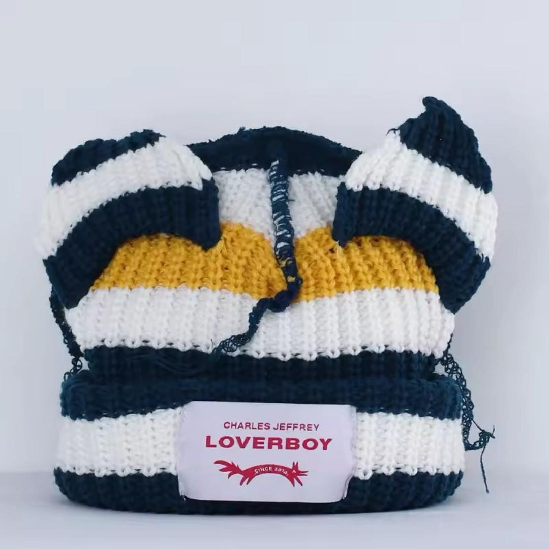 Loverboy Beanie Winter Skullies Cute Unisex (women and men) Cat Ear Hat Crochet Knitted Hat Costume Beanie Prop Party Women Gift Hip-hop Cap