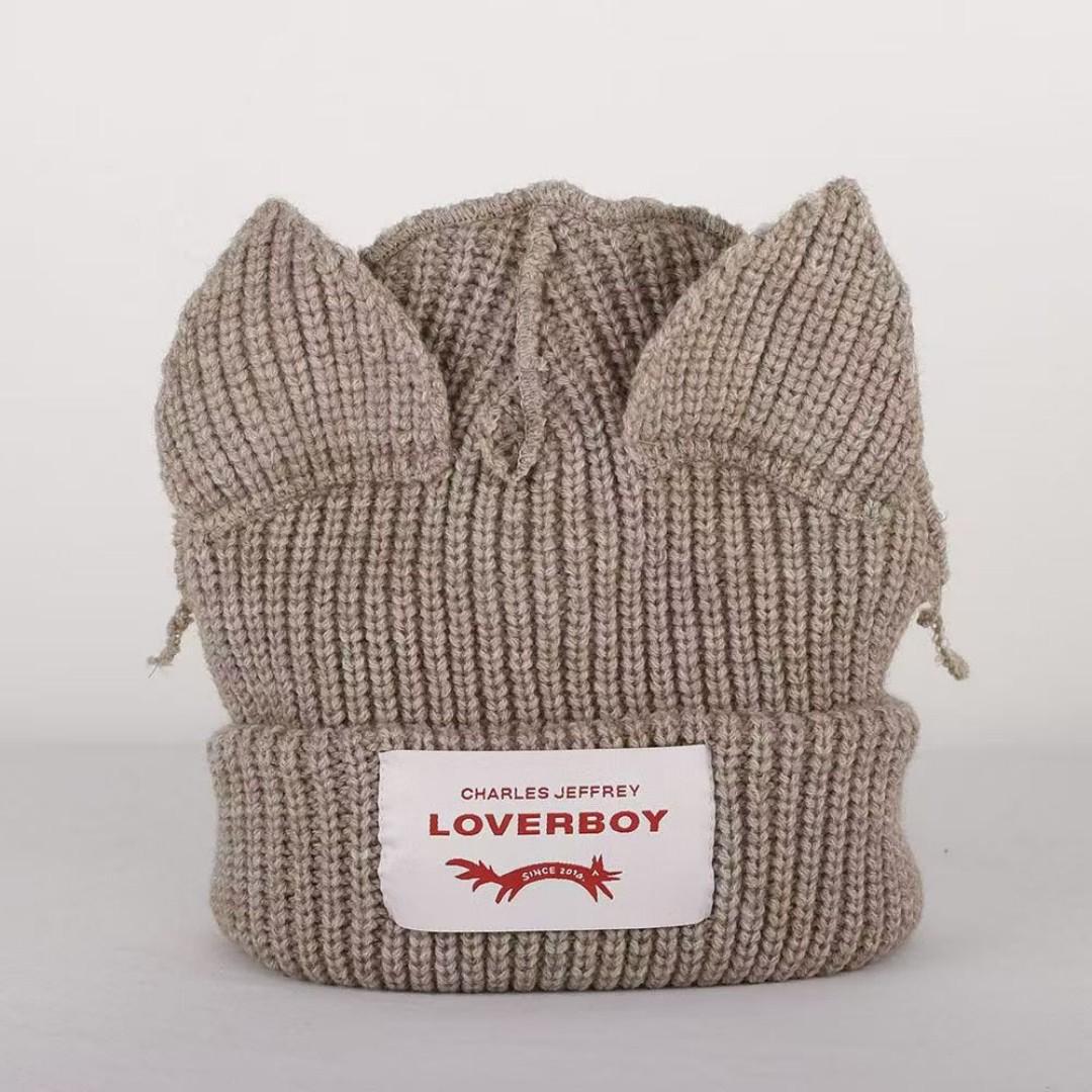 Loverboy Beanie Winter Skullies Cute Unisex (women and men) Cat Ear Hat Crochet Knitted Hat Costume Beanie Prop Party Women Gift Hip-hop Cap