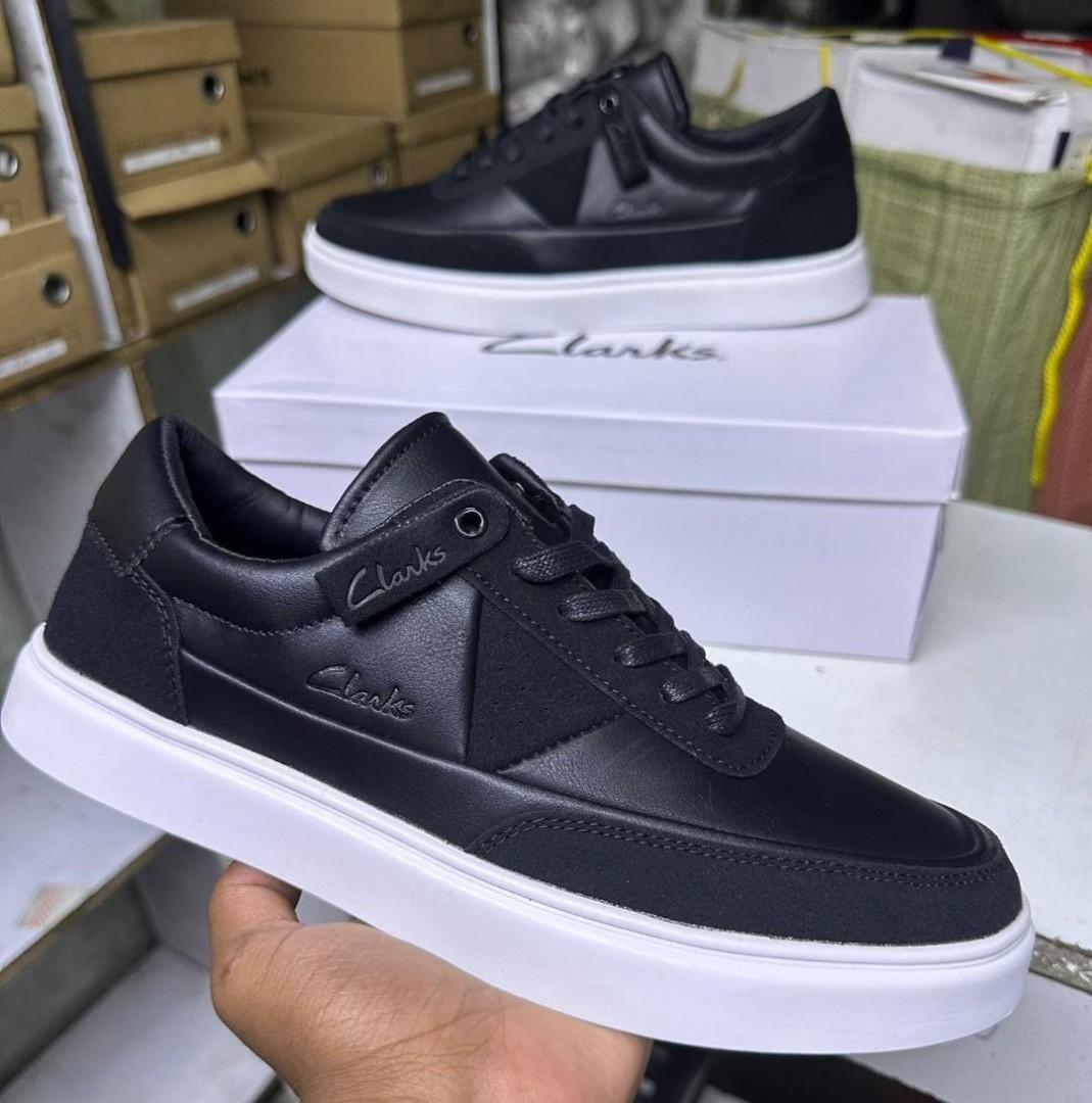 🔥 🔥(ON OFFER) LEATHER BLACK CLARKS CLASSIC CASUALS SHOES, WHITE CASUAL AND OFFICIAL SHOES BROWN LEATHER (BEST SHOP FOR LOAFERS, OFFICIALS, CASUALS, SNEAKERS) GENERIC