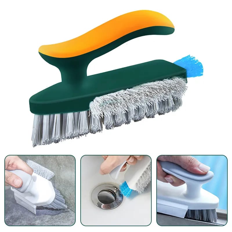 🔹️🪄4 in 1 Cleaning Brush with Squeegee Gap Cleaning Brush, Rotating Crevice Cleaning Brush, Grout Cleaner Brush, Toilet Brush, Scrub Brush for Shower🪄✨️