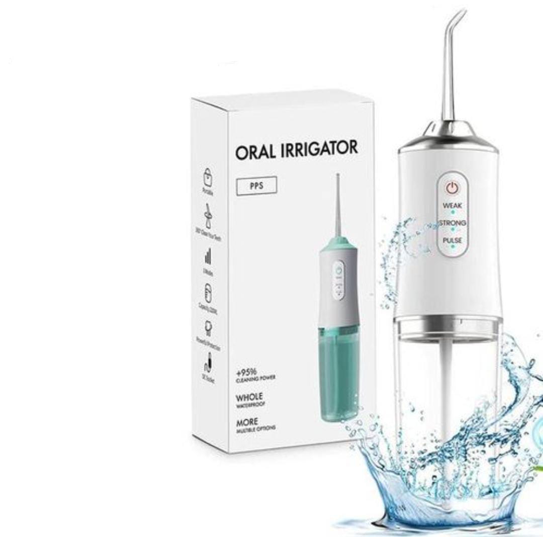 ✔️✅️Portable Oral Irrigator Water Flosser Usb Water Jet Floss 4 Jet Tip 220ml 3 Modes Ipx7 1400rpm Mouth Washing Machine-White