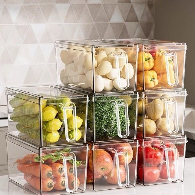 3L Fridge Storage Container with Handle | Transparent BPA-Free Acrylic Organizer for Kitchen, Freezer & Pantry – Eco-Friendly & Space-Saving Design
