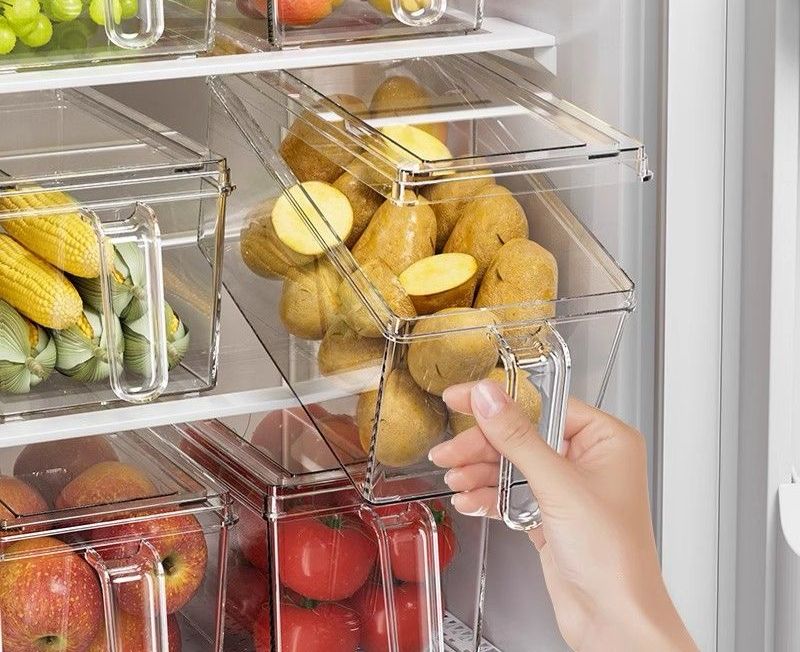 3L Fridge Storage Container with Handle | Transparent BPA-Free Acrylic Organizer for Kitchen, Freezer & Pantry – Eco-Friendly & Space-Saving Design
