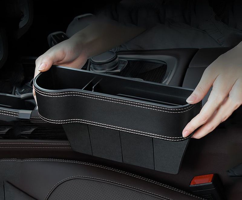 Premium Car Cup Holder with Phone Slot & Partitions | Multifunctional Car Seat Organizer for Wallet, Coins, Cables – Easy to Install & Remove