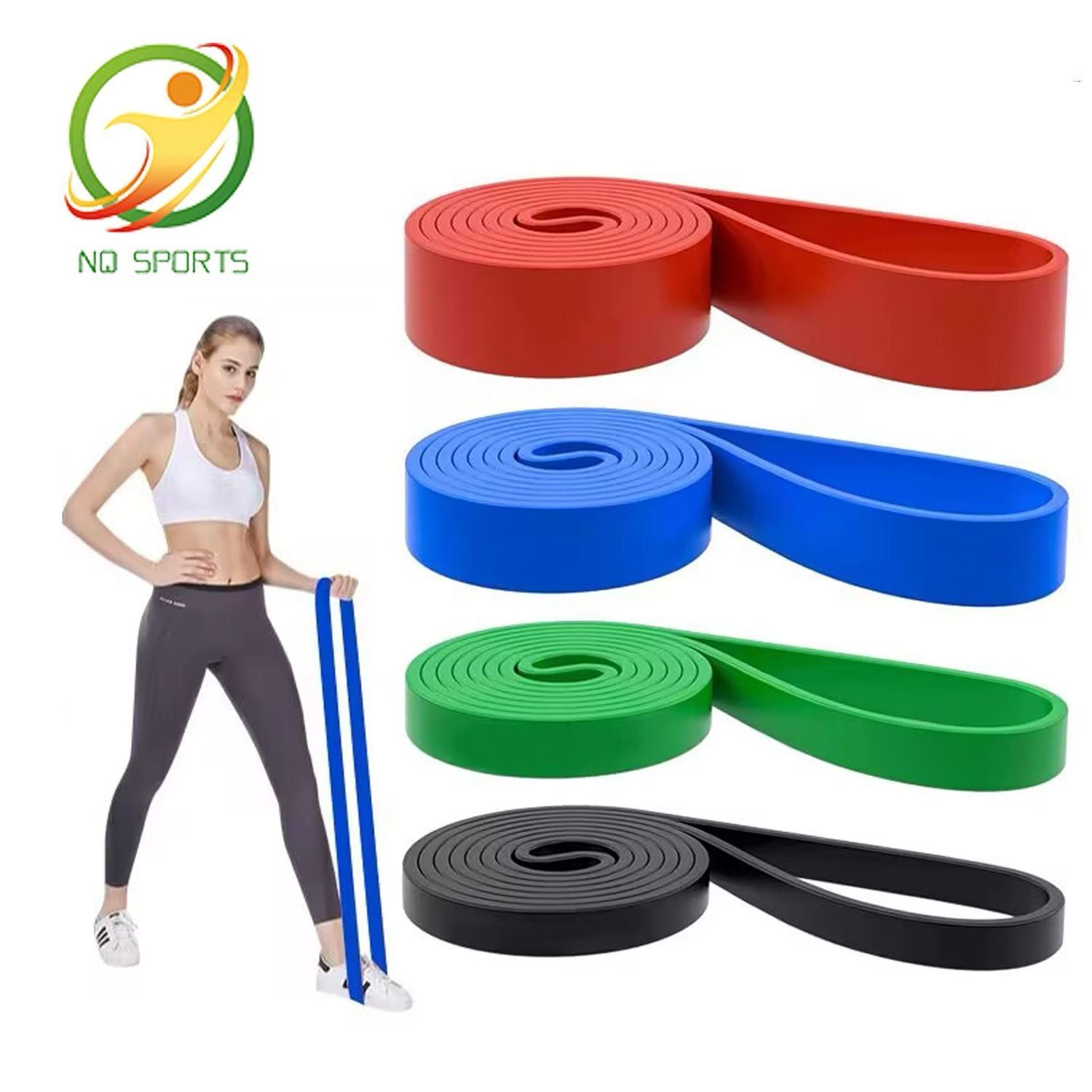 4PCS Resistance Loop Bands – Natural Latex, Skin-Friendly, 4 Levels of Resistance, Ideal for Home Workouts, Physical Therapy, and Gym Training