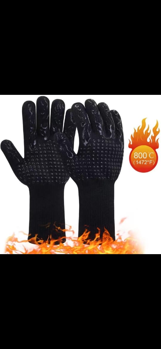 Heat-Resistant BBQ Fireproof Gloves – High-Temperature Barbecue Cooking Mitts with Non-Slip Grip for Grilling, Baking, Kitchen & Outdoor Use