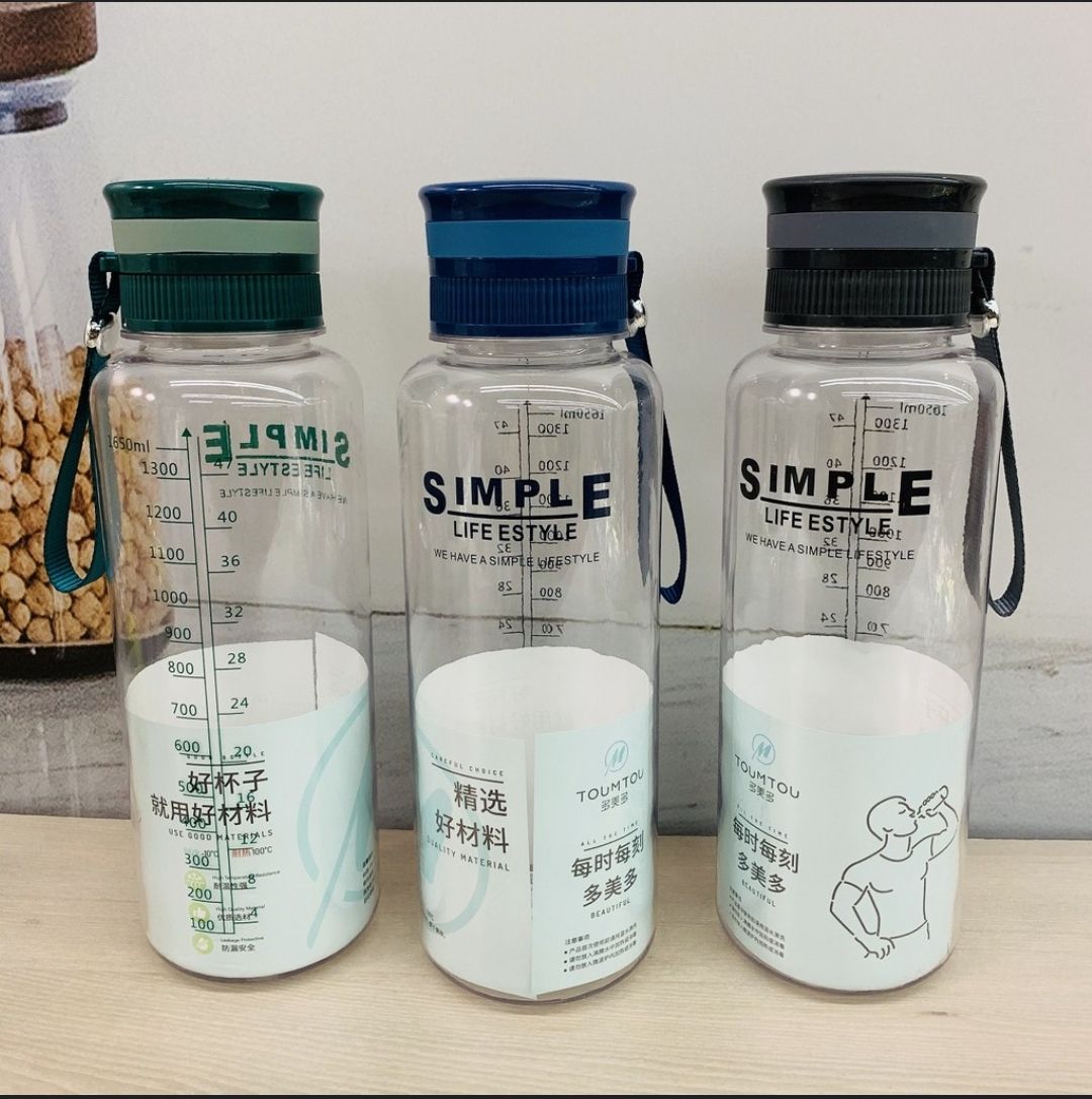 1650ml Space Sports Water Bottle – Large Capacity Outdoor Plastic Tumbler for Gym, Fitness, Travel, Women & Men Hydration.