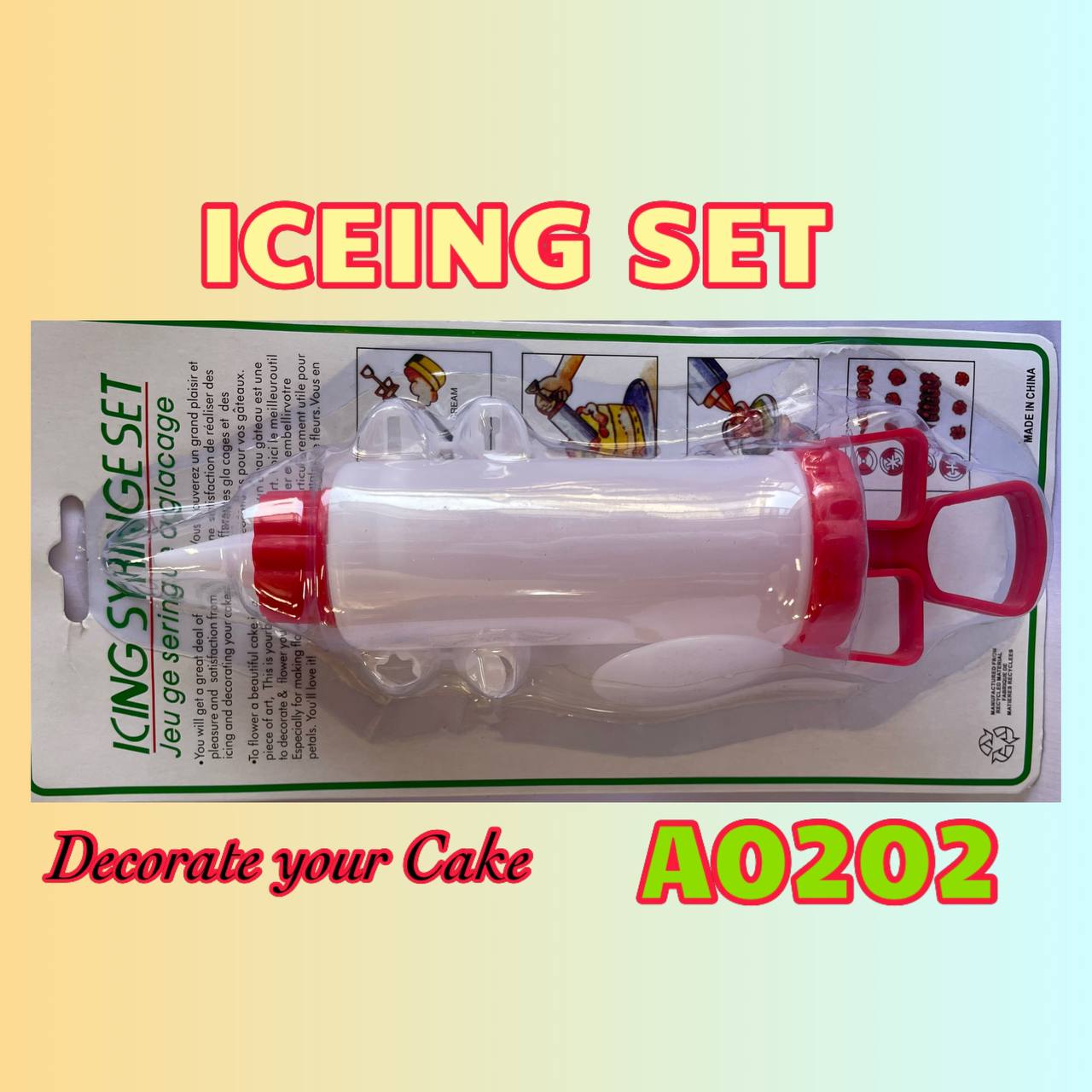 Icing Syringe Injection Tool with Multiple Nozzles – Cake Decorating Syringe Kit for Cream, Frosting, and Chocolate | Easy to Use, Refillable, Reusable, Ideal for Home or Professional Bakers