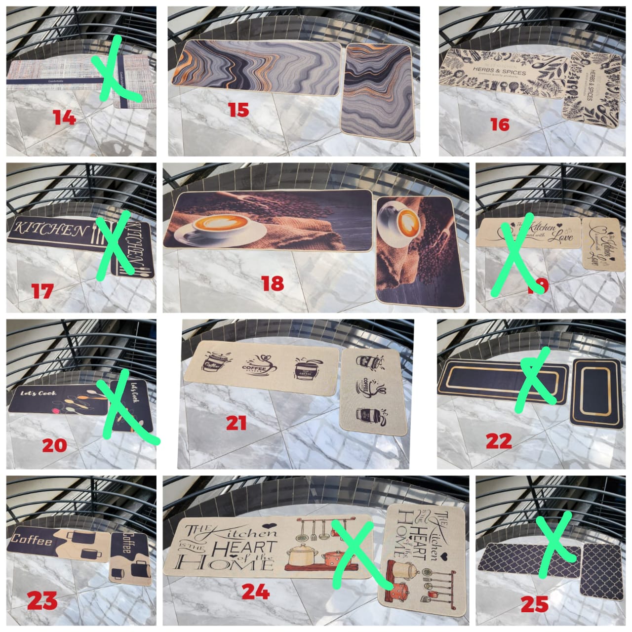 2pcs Rubber Kitchen Mats – Super Non-Slip Underside, Waterproof Cushioned Anti-Fatigue Floor Mats for Home, Sink, or Cooking Area (120×40 cm & 60×40 cm)