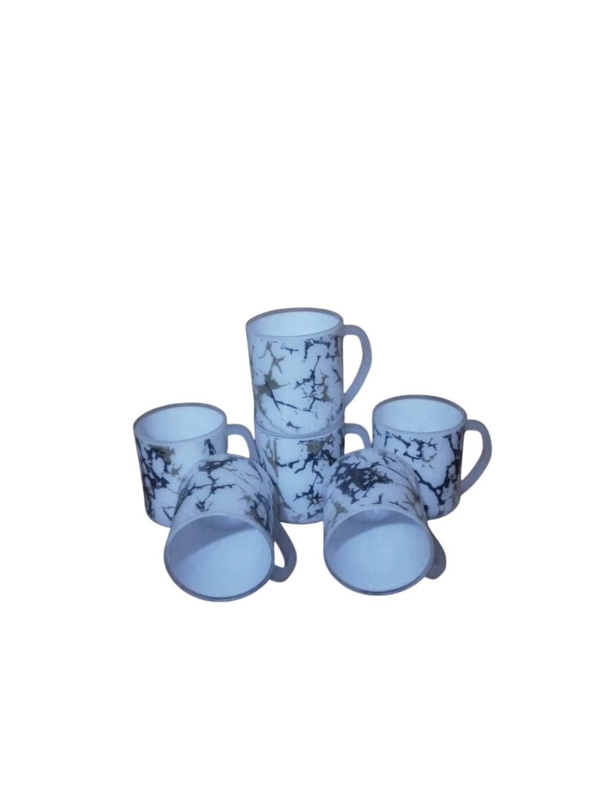 6 pcs Marble Melamine cups/mugs for Tea/Milk/Coffee, 370ml