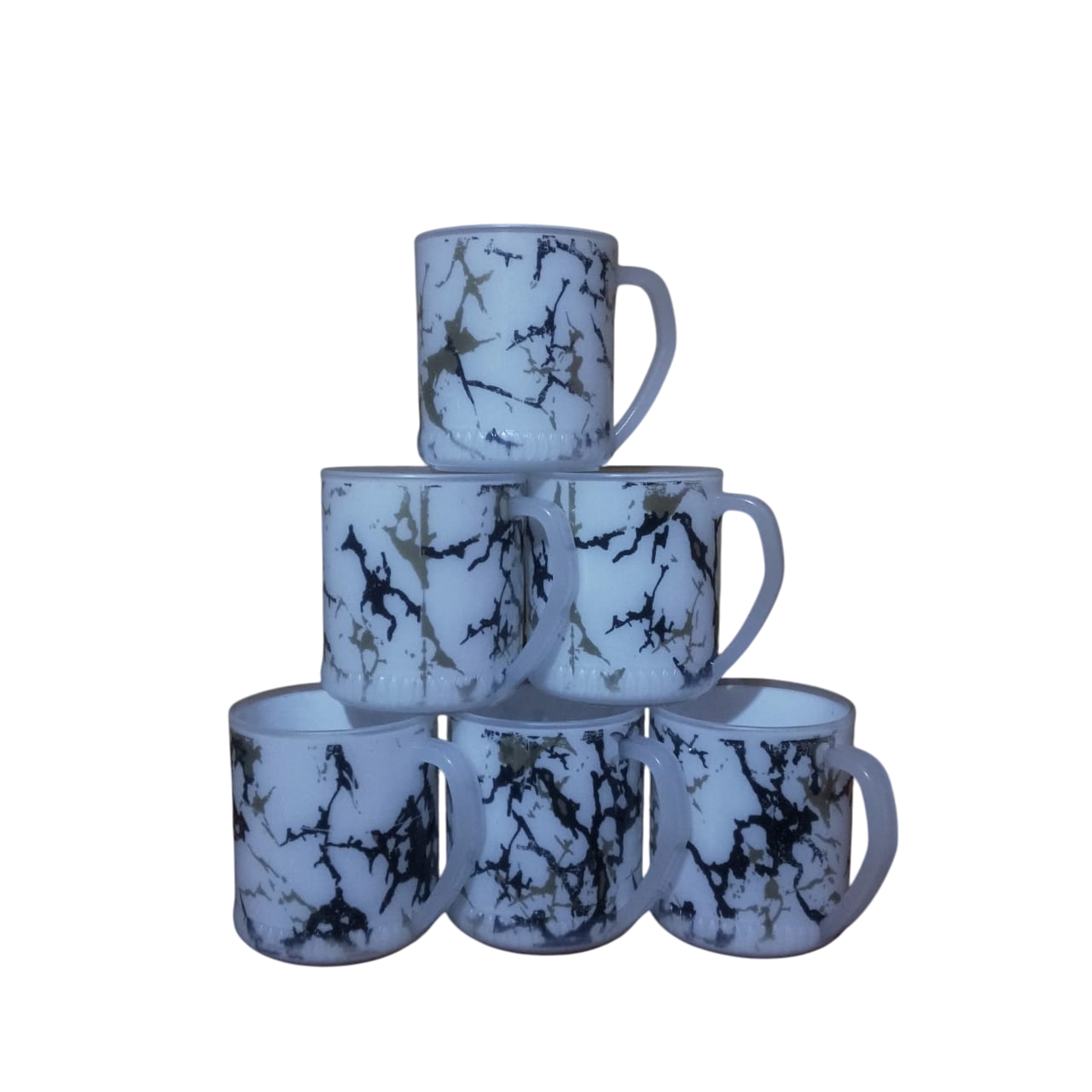 6 pcs Marble Melamine cups/mugs for Tea/Milk/Coffee, 370ml